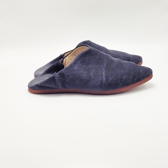 Carrie Forbes Babouche Flats in Navy Suede - Picture 5 of 12